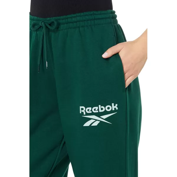 imageReebok Womens Standard Fleece JoggersForest GreenLight Green Logo