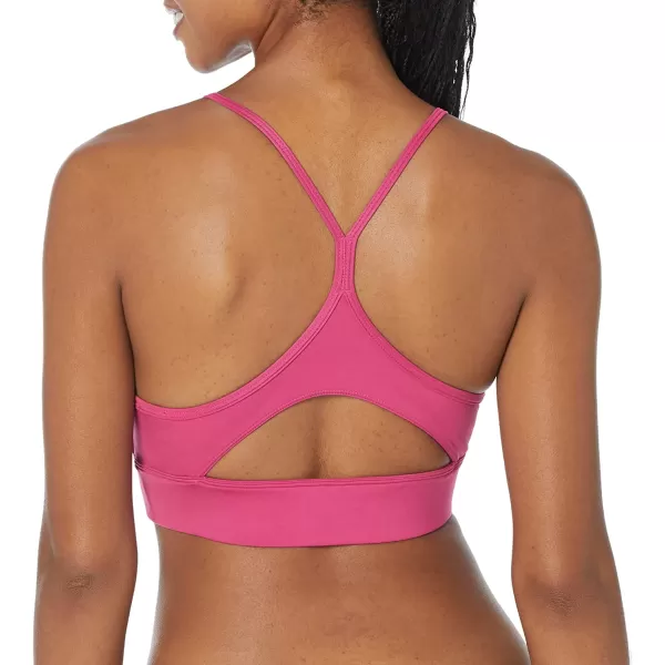 imageReebok Womens TriBack Sports Bra Light Support PinkWhite Small Logo