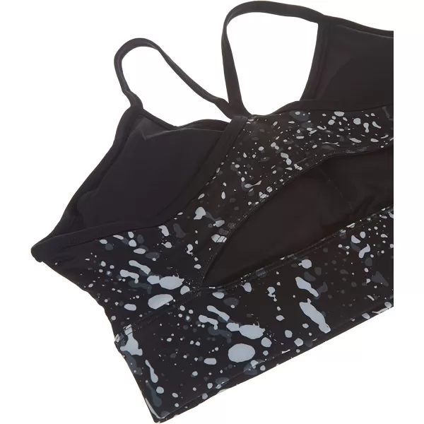 imageReebok Womens TriBack Sports Bra Light SupportBlackWhiteGraphic Print