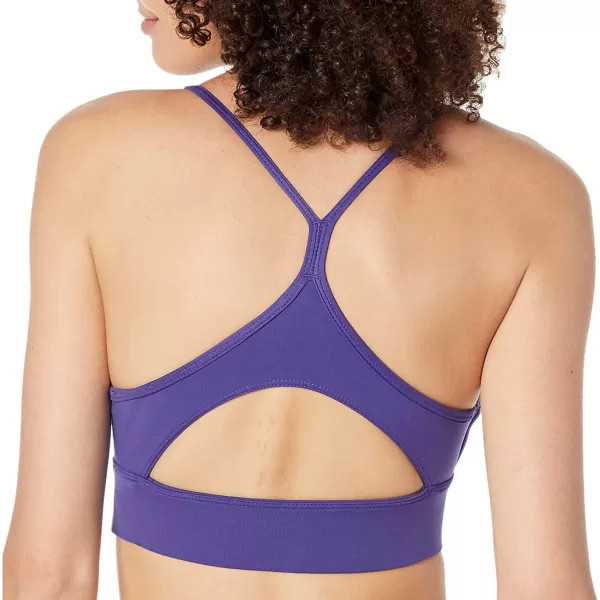 imageReebok Womens TriBack Sports Bra Light SupportBold PurpleSmall White Logo