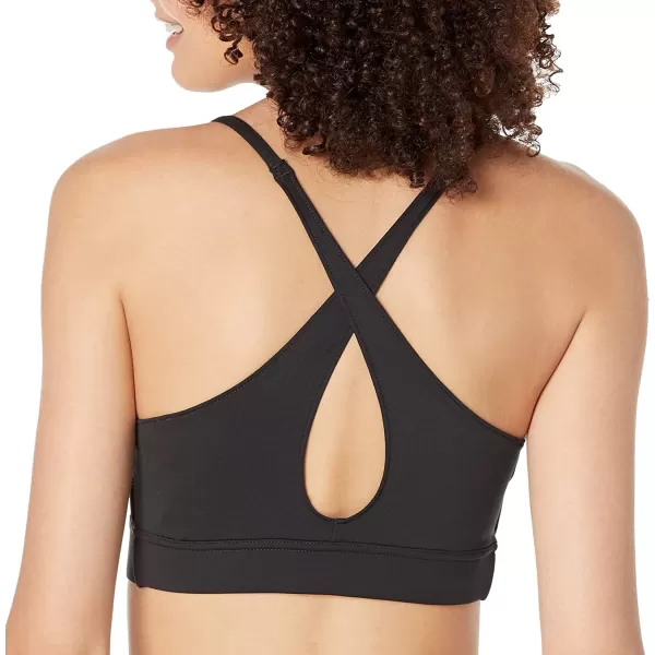 imageReebok Womens TriBack Sports Bra Light SupportNight BlackWhite LogoCross Back