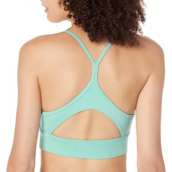 imageReebok Womens TriBack Sports Bra Light SupportSemi Classic TealSmall White Logo