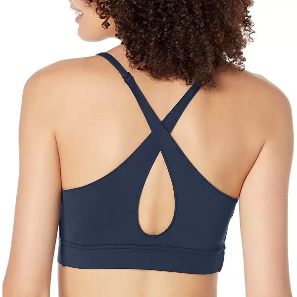 imageReebok Womens TriBack Sports Bra Light SupportVector NavyWhiteCross Back