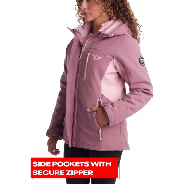 imageReebok Womens Winter Coat  Waterproof Windbreaker Jacket with Removable Puffer Coat  System Ski Jacket for Women SXLDark Dusty Rose