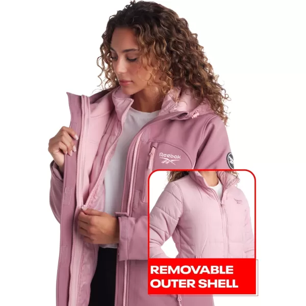 imageReebok Womens Winter Coat  Waterproof Windbreaker Jacket with Removable Puffer Coat  System Ski Jacket for Women SXLDark Dusty Rose