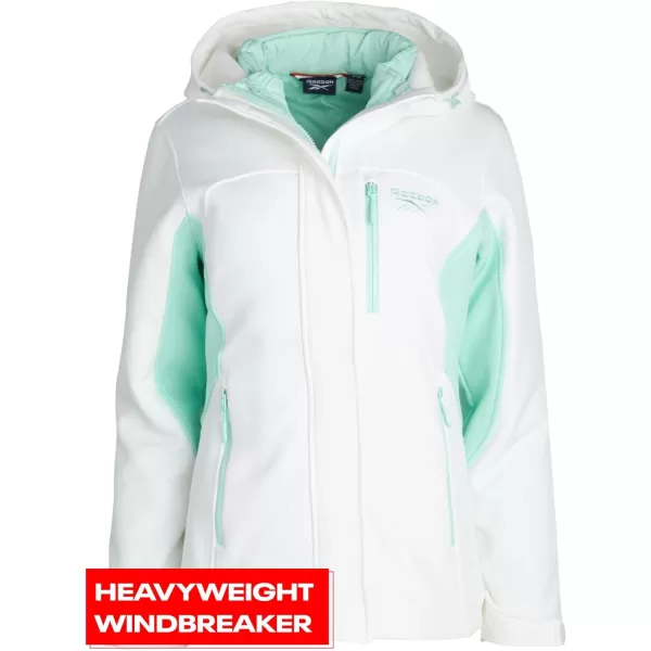 imageReebok Womens Winter Coat  Waterproof Windbreaker Jacket with Removable Puffer Coat  System Ski Jacket for Women SXLWhite