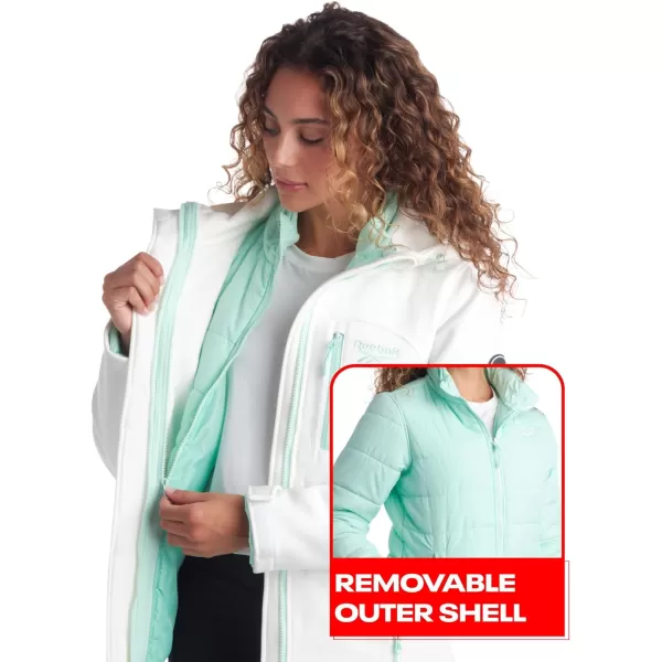 imageReebok Womens Winter Coat  Waterproof Windbreaker Jacket with Removable Puffer Coat  System Ski Jacket for Women SXLWhite