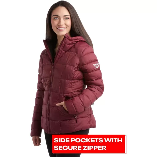 imageReebok Womens Winter Jacket  Heavyweight Quilted Puffer Parka Coat  Sherpa Lined Ski Jacket for Women SXLClassic Maroon
