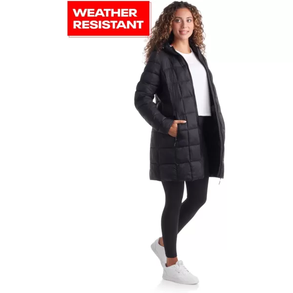 imageReebok Womens Winter Jacket  Long Length Quilted Puffer Parka  Heavyweight Outerwear Coat for Women SXLBlack