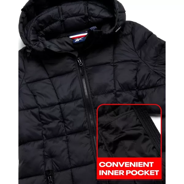 imageReebok Womens Winter Jacket  Long Length Quilted Puffer Parka  Heavyweight Outerwear Coat for Women SXLBlack