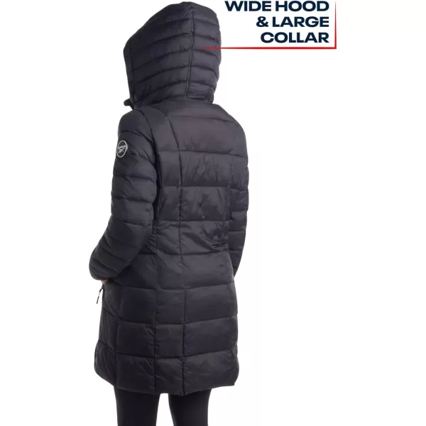imageReebok Womens Winter Jacket  Long Length Quilted Puffer Parka  Heavyweight Outerwear Coat for Women SXLBlack