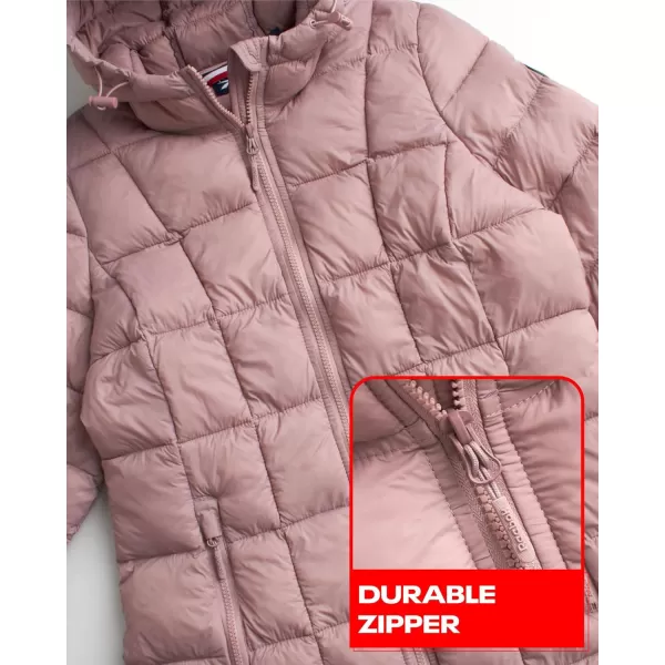 imageReebok Womens Winter Jacket  Long Length Quilted Puffer Parka  Heavyweight Outerwear Coat for Women SXLDusty Rose