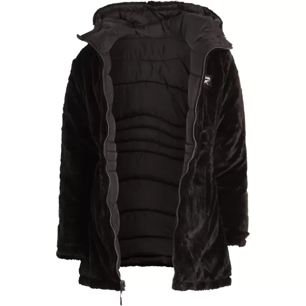 imageReebok Womens Winter Jacket  Long Length Reversible Teddy Sherpa Puffer  Heavyweight Quilted Parka Coat for Women SXLBlack