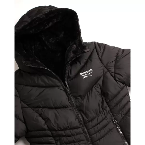 imageReebok Womens Winter Jacket  Long Length Reversible Teddy Sherpa Puffer  Heavyweight Quilted Parka Coat for Women SXLBlack