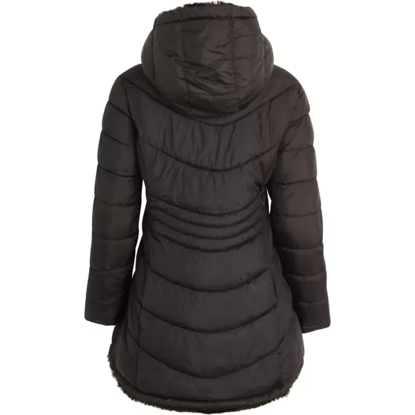 imageReebok Womens Winter Jacket  Long Length Reversible Teddy Sherpa Puffer  Heavyweight Quilted Parka Coat for Women SXLBlack