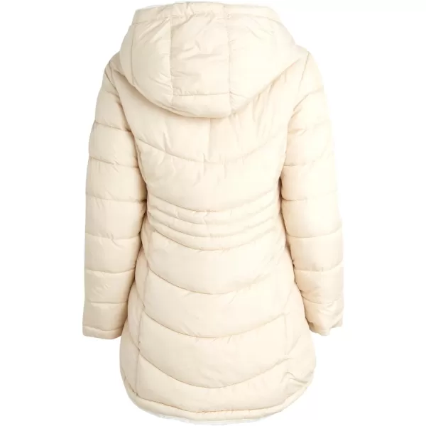 imageReebok Womens Winter Jacket  Long Length Reversible Teddy Sherpa Puffer  Heavyweight Quilted Parka Coat for Women SXLStucco