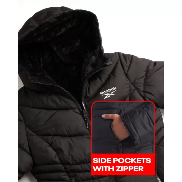 imageReebok Womens Winter Jacket  Reversible Quilted Puffer with Sherpa Fleece Lining  Parka Coat for Women S3X Plus SizeBlack