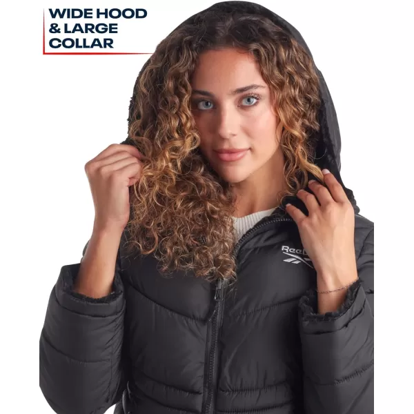 imageReebok Womens Winter Jacket  Reversible Quilted Puffer with Sherpa Fleece Lining  Parka Coat for Women S3X Plus SizeBlack
