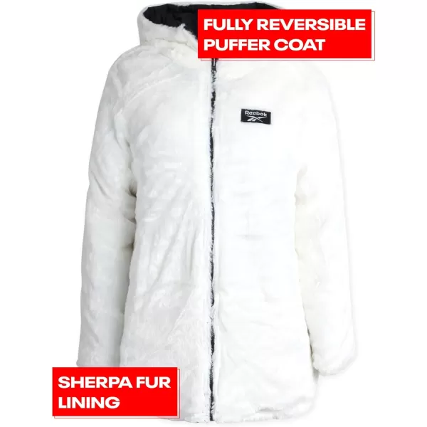 imageReebok Womens Winter Jacket  Reversible Quilted Puffer with Sherpa Fleece Lining  Parka Coat for Women S3X Plus SizeBlackCream