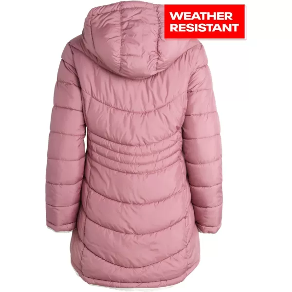 imageReebok Womens Winter Jacket  Reversible Quilted Puffer with Sherpa Fleece Lining  Parka Coat for Women S3X Plus SizeDark Dusty Rose