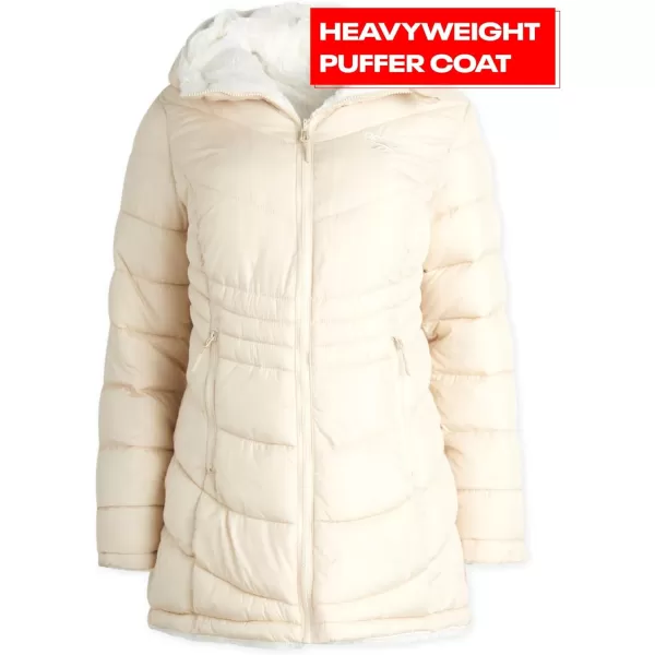 imageReebok Womens Winter Jacket  Reversible Quilted Puffer with Sherpa Fleece Lining  Parka Coat for Women S3X Plus SizeStucco