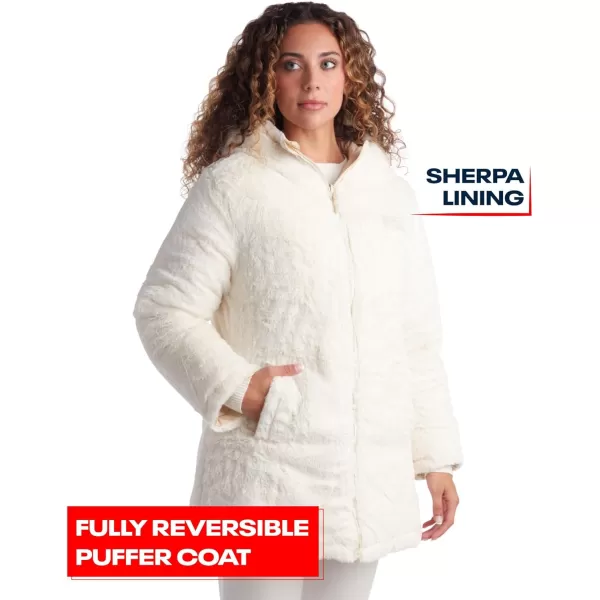 imageReebok Womens Winter Jacket  Reversible Quilted Puffer with Sherpa Fleece Lining  Parka Coat for Women S3X Plus SizeStucco