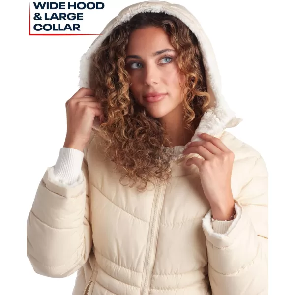 imageReebok Womens Winter Jacket  Reversible Quilted Puffer with Sherpa Fleece Lining  Parka Coat for Women S3X Plus SizeStucco