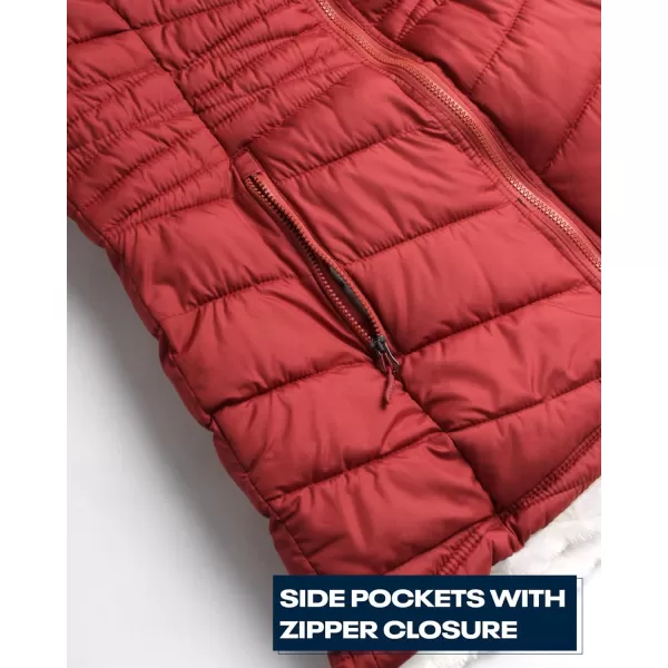 imageReebok Womens Winter Jacket  Reversible Quilted Puffer with Sherpa Fleece Lining  Parka Coat for Women S3X Plus SizeTerracottaCream