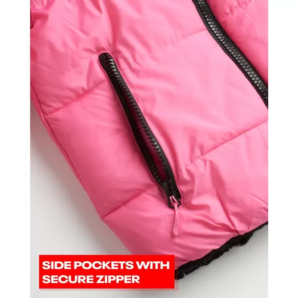 imageReebok Womens Winter Jacket  Reversible Teddy Sherpa Puffer  Heavyweight Quilted Windbreaker Parka Coat for Women SXLLaser PinkBlack
