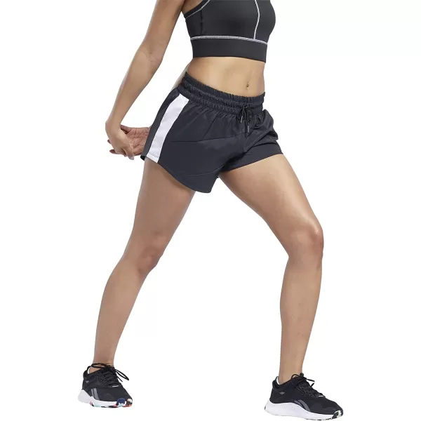 imageReebok Womens Woven Colorblocked Workout Shorts in Night Black