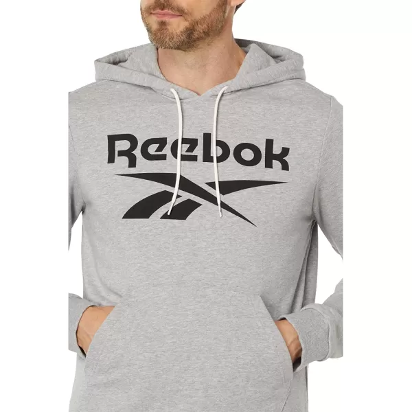 imageReebok mens Big Logo HoodieMedium Grey HeatherBlack Logo