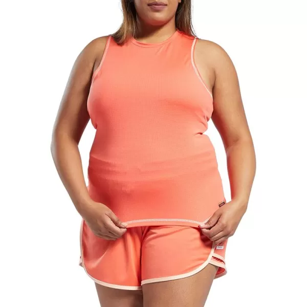 imageCore 10 Womens Fitted HighNeck Mesh Tank in Semi Orange Flare
