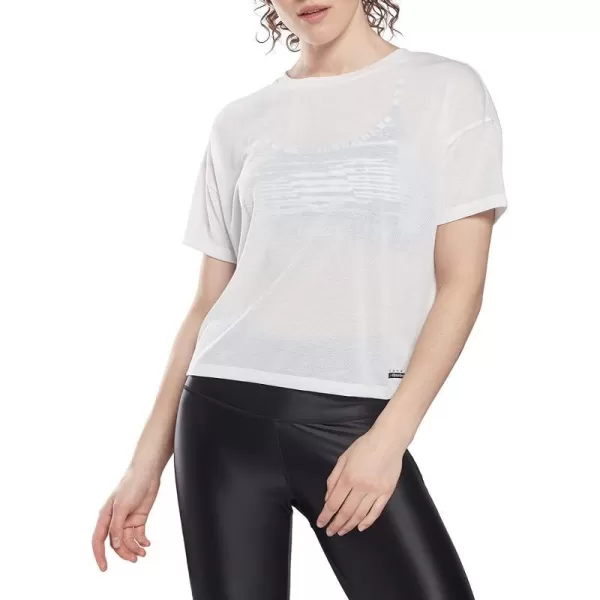 imageCore 10 Womens Mesh ShortSleeve Crop TeeWhite