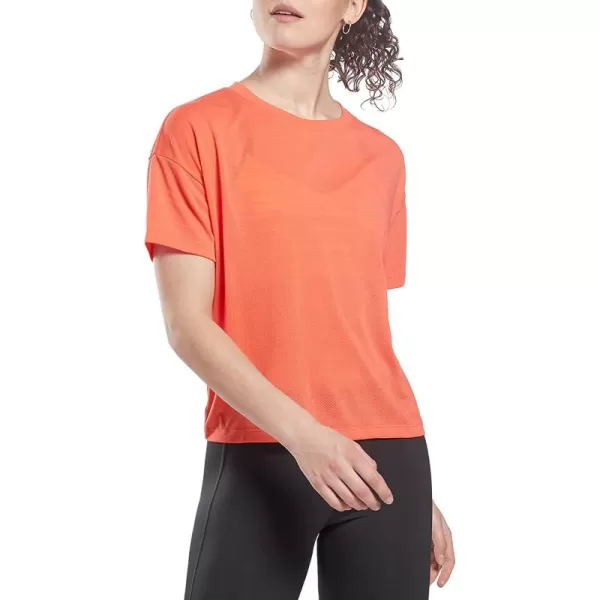 imageCore 10 Womens Orange Mesh SemiCropped Tee