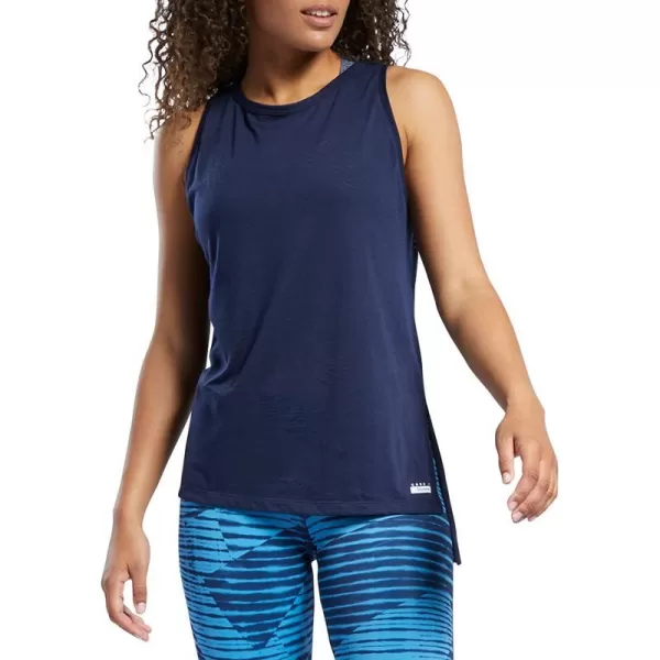 imageCore 10 by Reebok Womens Asymmetrical Burnout TankVector Navy