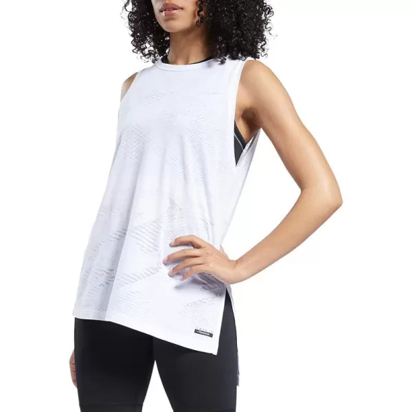 imageCore 10 by Reebok Womens Asymmetrical Burnout TankWhite