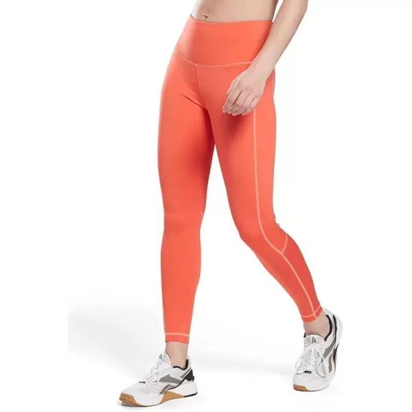 imageCore 10 by Reebok Womens HighRise Contrast Stitch LeggingsSemi Orange Flare