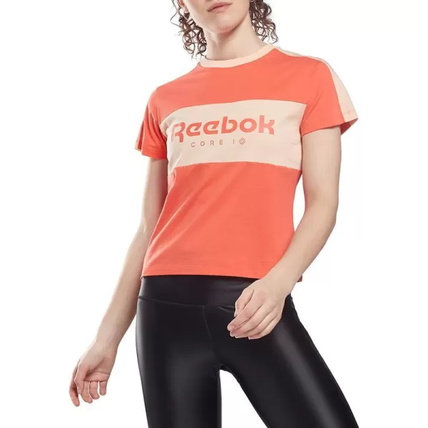 imageCore 10 by Reebok Womens Lightweight ShortSleeve Logo TeeSemi Orange Flare