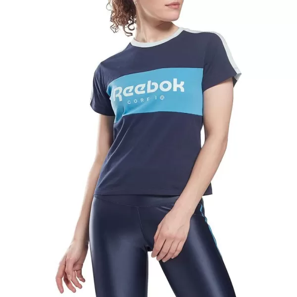 imageCore 10 by Reebok Womens Lightweight ShortSleeve Logo TeeVector Navy