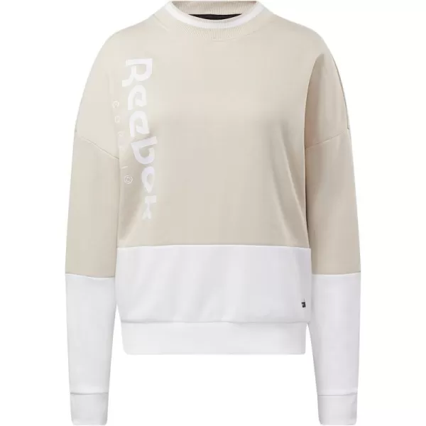 imageCore 10 by Reebok Womens Oversized Color Block Crewneck SweatshirtBeige
