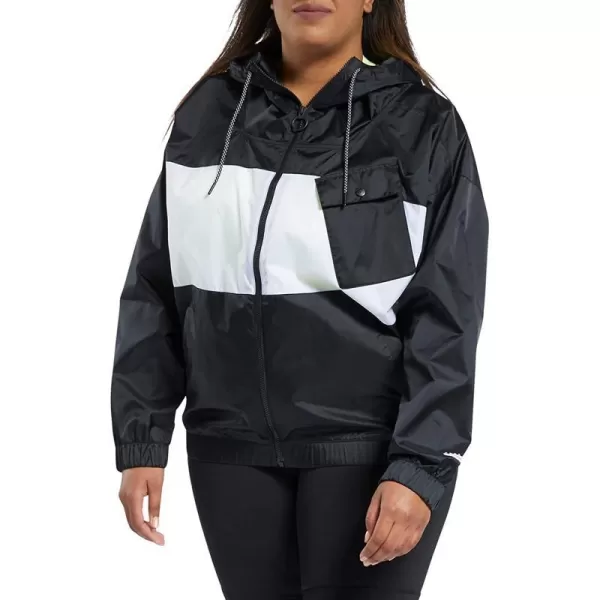 imageCore 10 by Reebok Womens Oversized Color Block Woven Hooded JacketNight Black