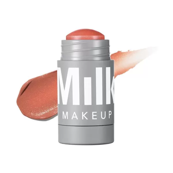 imageMilk Makeup Lip and Cheek Tint  Pigmented Cream Stick  Natural Vegan Formula  021 Oz WERK  Dusty RoseSMIRK  Dusty Rose with Shimmer