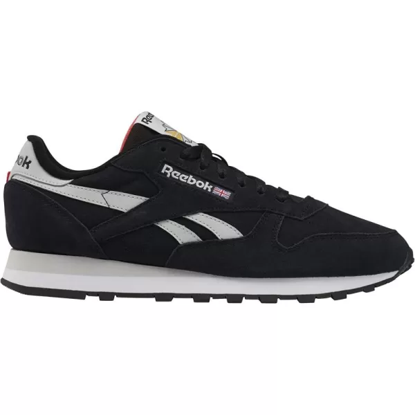 imageReebok Classic Leather Sneaker UnisexAdult BlackSteely FogCherry