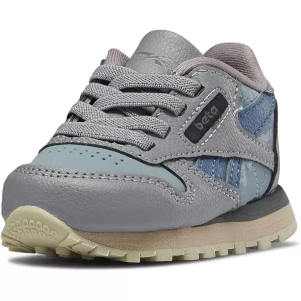 imageReebok Classic Leather Sneaker for UnisexChild Jurassic WorldGreyTeal FogBrave Blue