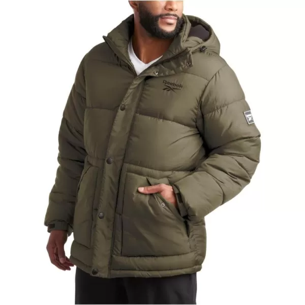 imageReebok Men Winter Jacket  Puffer Parka Coat  Heavyweight Ski Jacket for Men MXXLMilitary