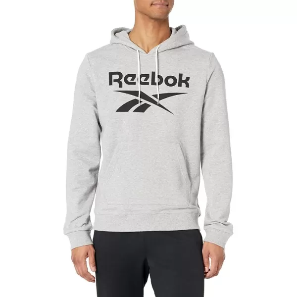 imageReebok Mens Big Logo Hoodie  Medium Grey HeatherBlack Logo