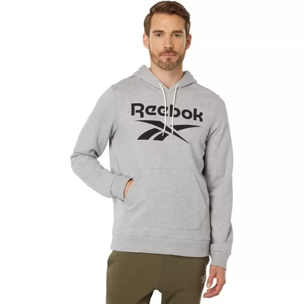 imageReebok Mens Big Logo Hoodie Medium Grey HeatherBlack