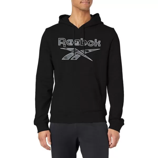 imageReebok Mens Big Logo HoodieBlackCamo Logo