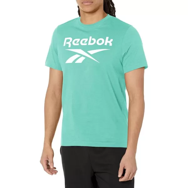 imageReebok Mens Big Logo Tee  Semi Classic TealWhite Logo