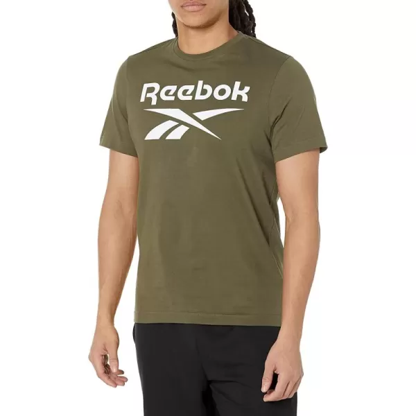 imageReebok Mens Big Logo Tee in Army Green with White Logo